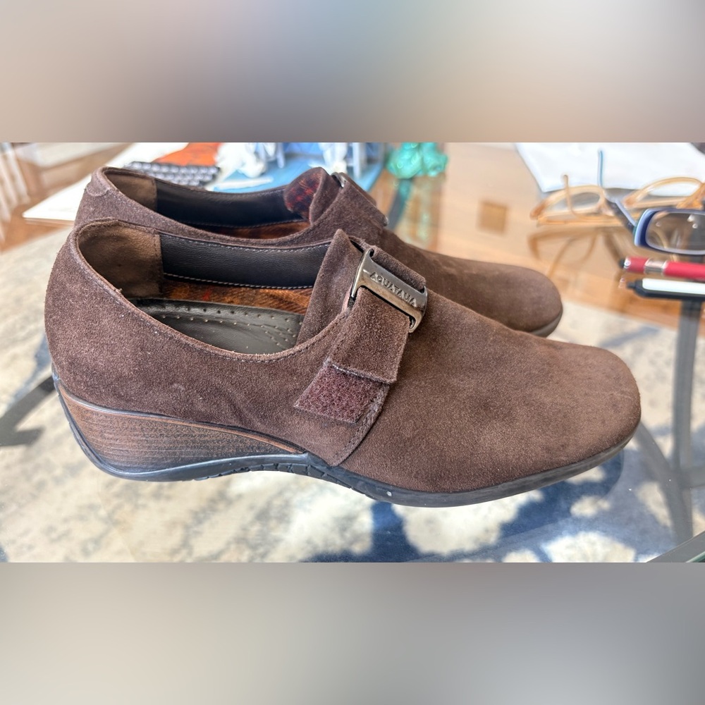 Aquatalia Dark Brown Suede Loafers for Women